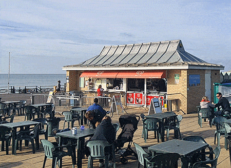 Hove Lawns Cafe over seeing Brighton Beach